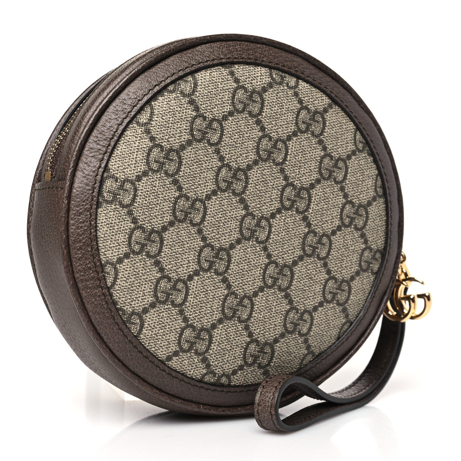 Gucci GG Supreme Monogram Web Ophidia Circle Wristlet Beige New Acero 3 of 7