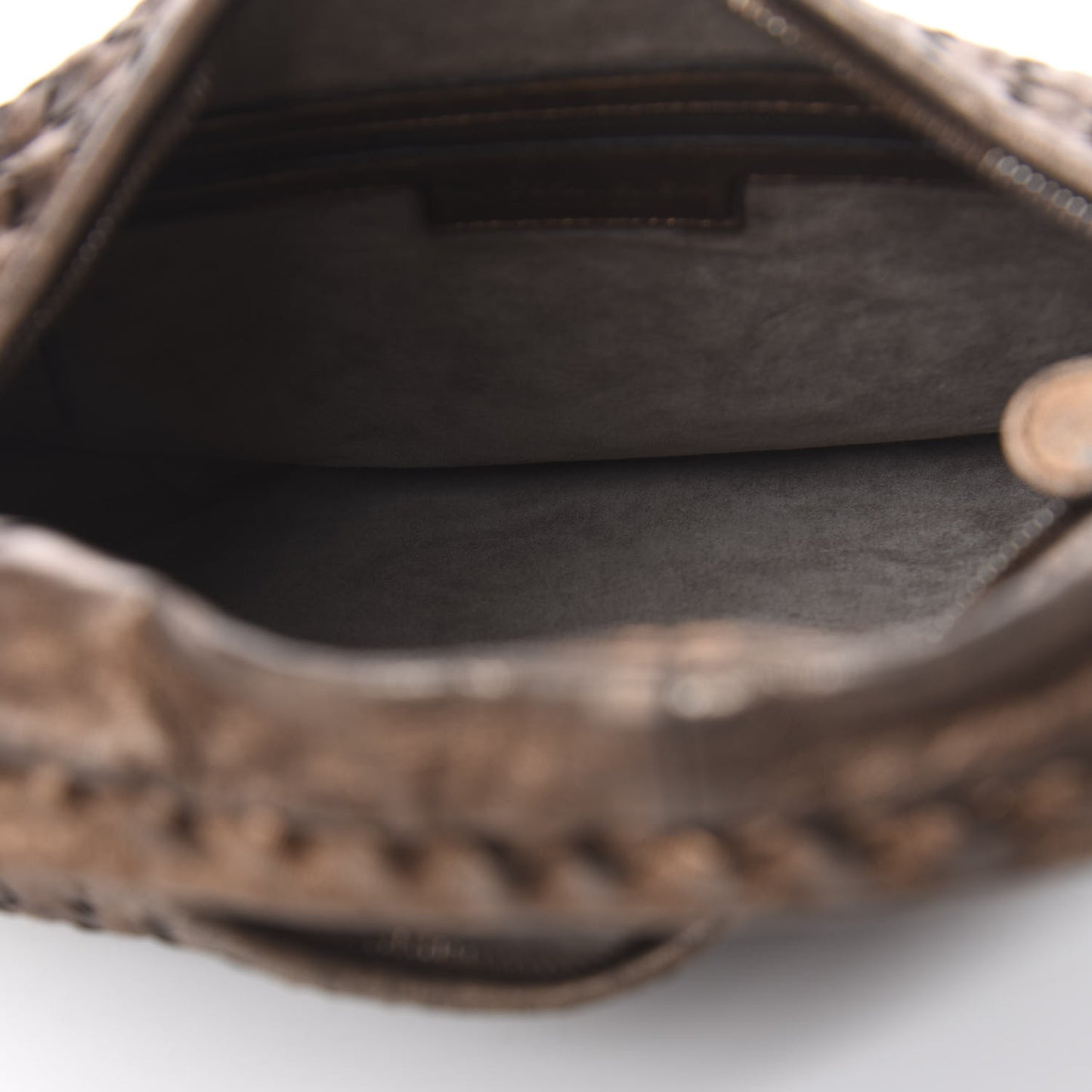 Metallic Nappa Intrecciato Medium Veneta Hobo Copper