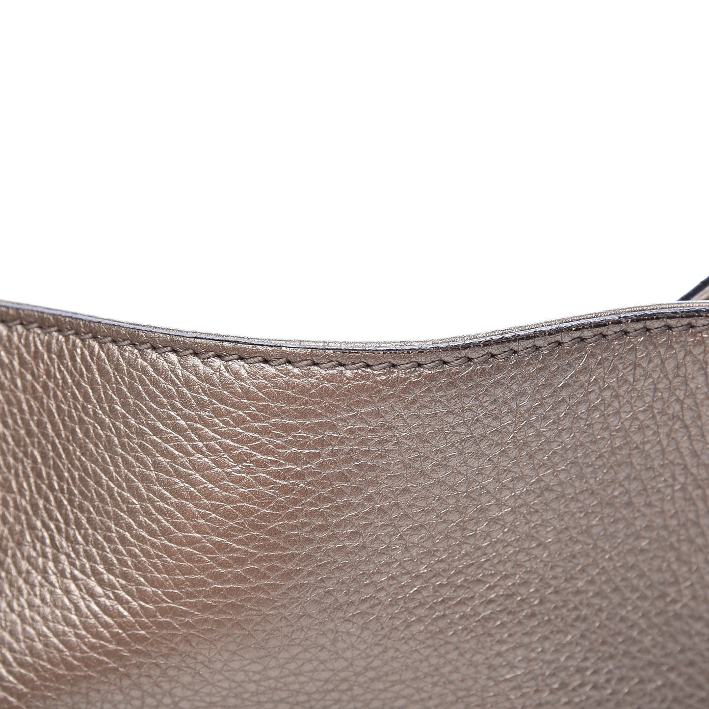 Metallic Pebbled Calfskin Medium Soho Chain Shoulder Bag Golden Beige