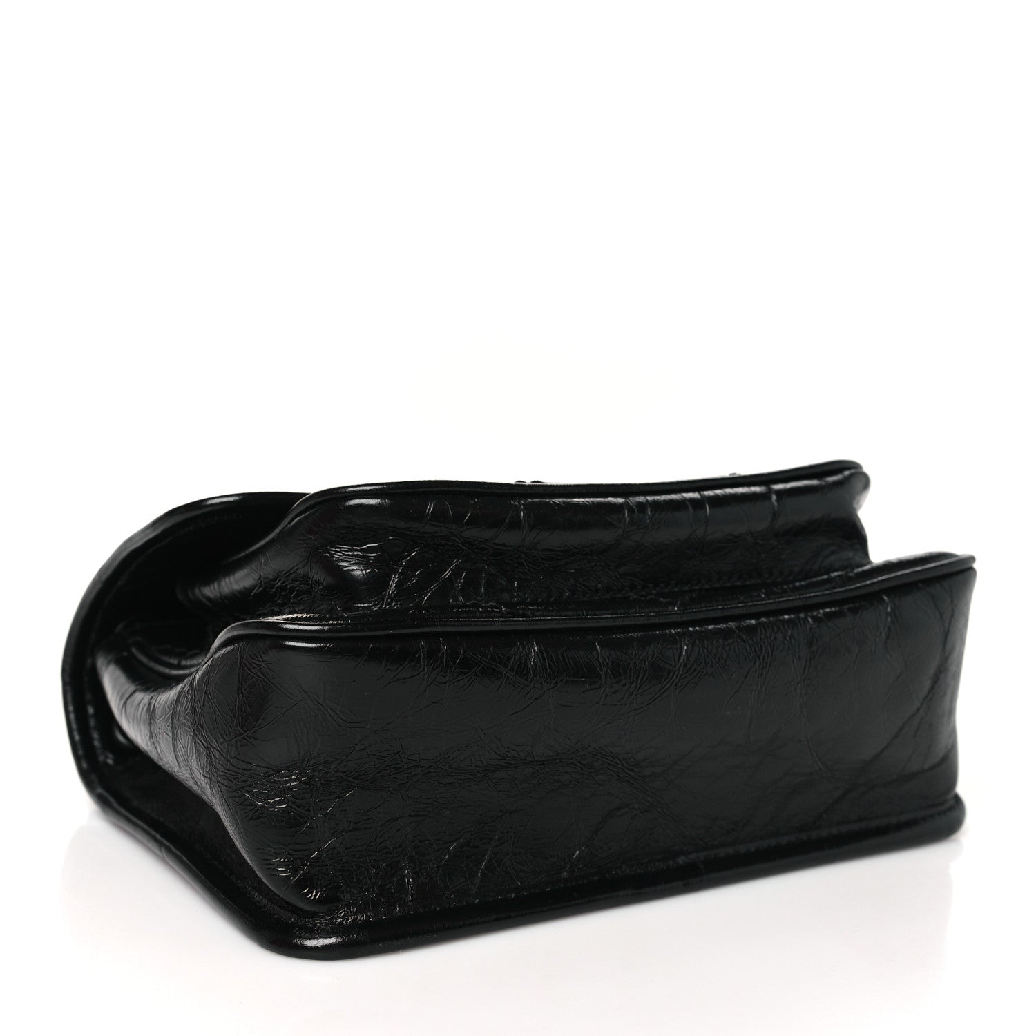 Saint Laurent Crinkled Calfskin Matelasse Monogram Baby Niki Chain Satchel Black 4 of 10
