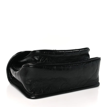 Saint Laurent Crinkled Calfskin Matelasse Monogram Baby Niki Chain Satchel Black 4 of 10