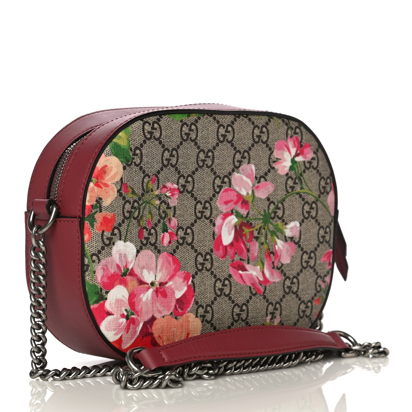GG Supreme Monogram Blooms Mini Chain Shoulder Bag Beige Multicolor Dry Rose