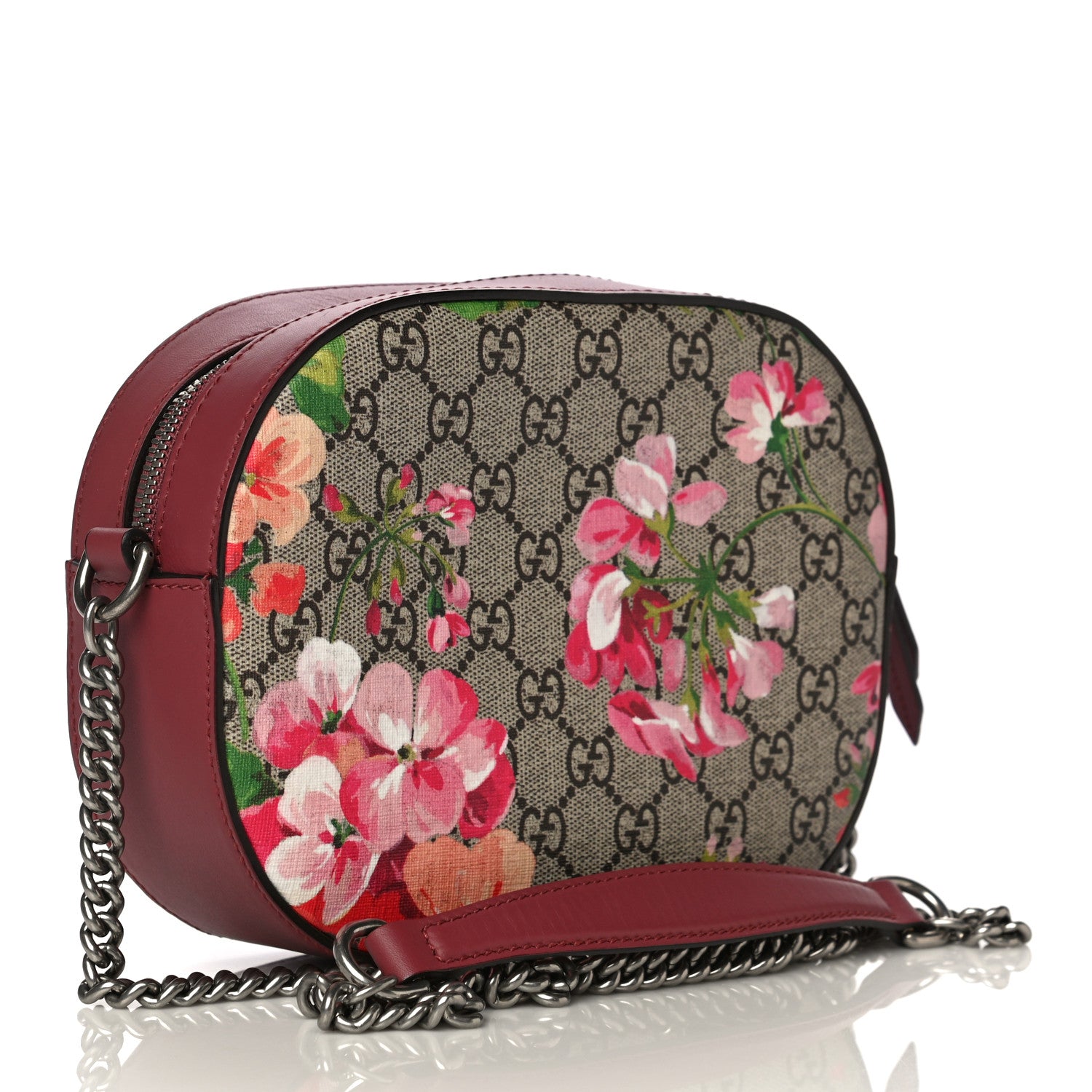 Gucci GG Supreme Monogram Blooms Mini Chain Shoulder Bag Beige Multicolor Dry Rose 3 of 13