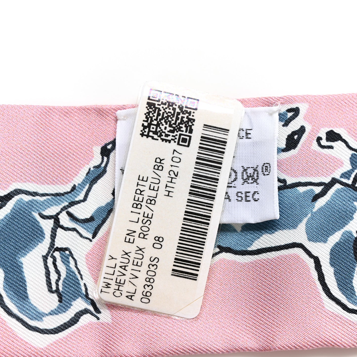 Silk Chevaux en Liberte Twilly Vieux Rose Bleu
