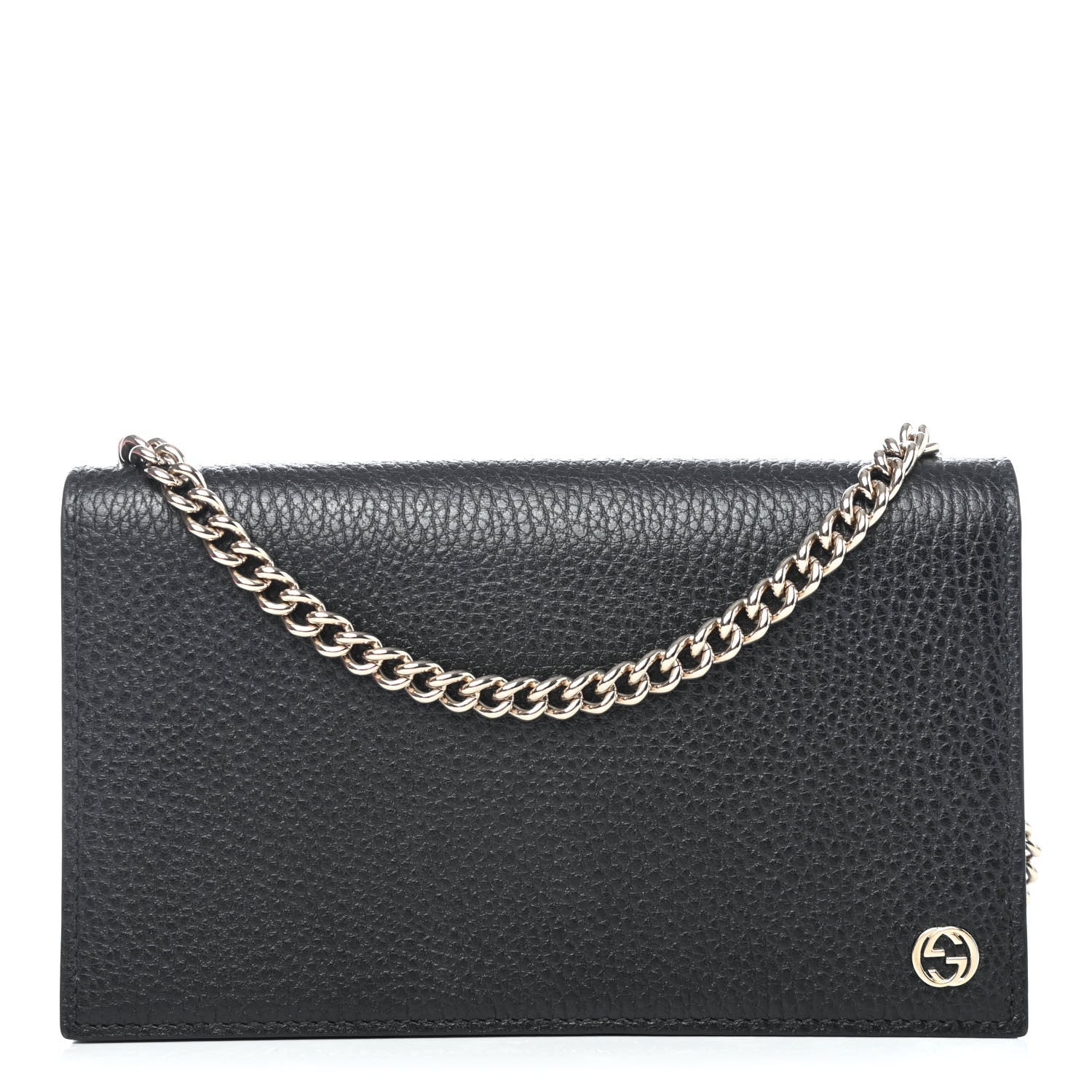 Gucci Dollar Calfskin Medium Betty Chain Wallet Black 1 of 4