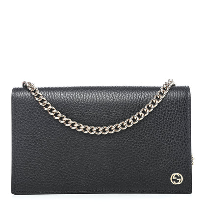 Gucci Dollar Calfskin Medium Betty Chain Wallet Black 1 of 4
