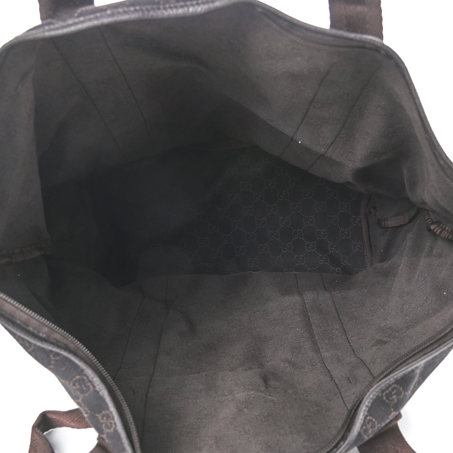 Gucci Denim Monogram Large Collapsible Travel Tote Dark Brown 5 of 10