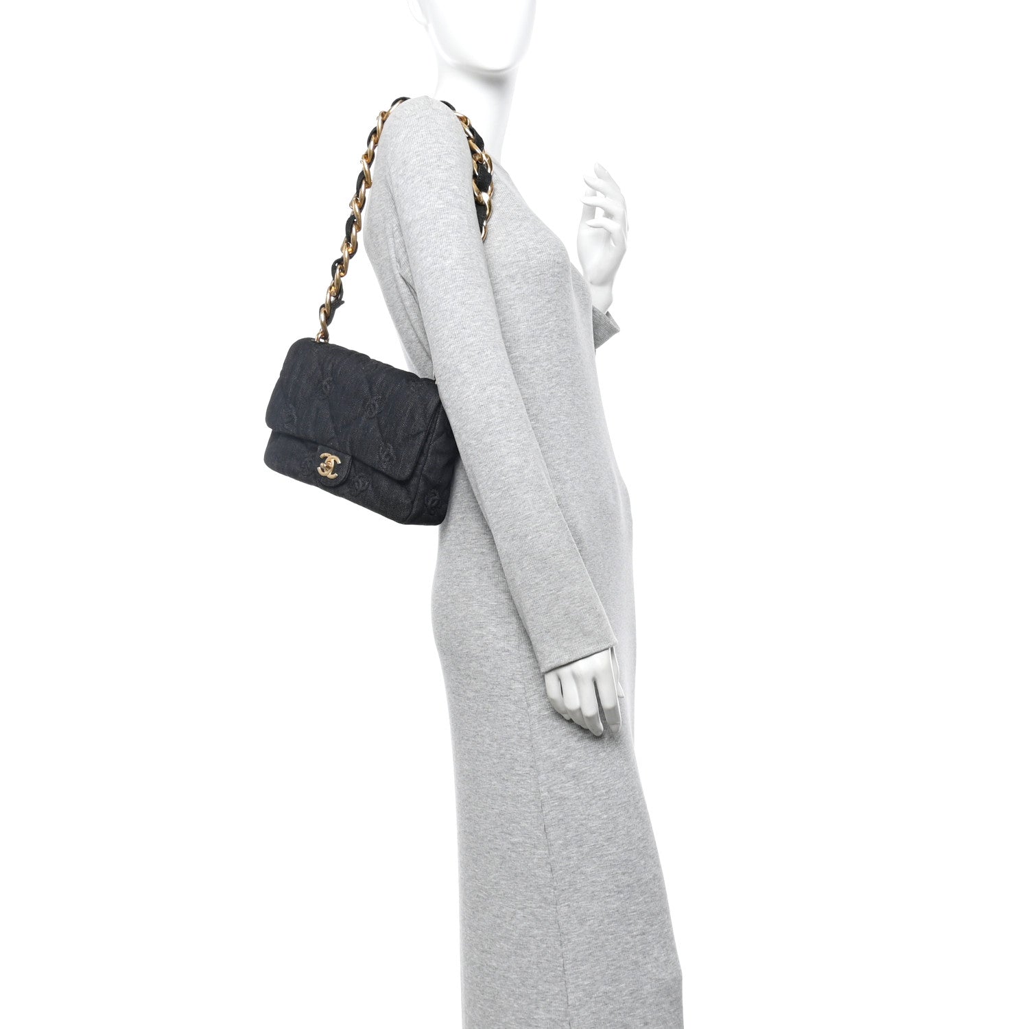 Chanel Denim Quilted Medium Funky Town Flap Black 2 of 10