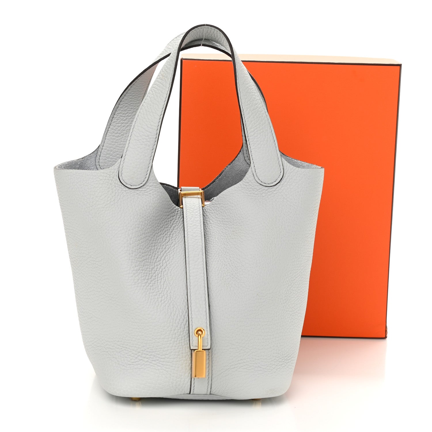 Hermes Taurillon Clemence Picotin Lock 18 PM Bleu Pale 11 of 11