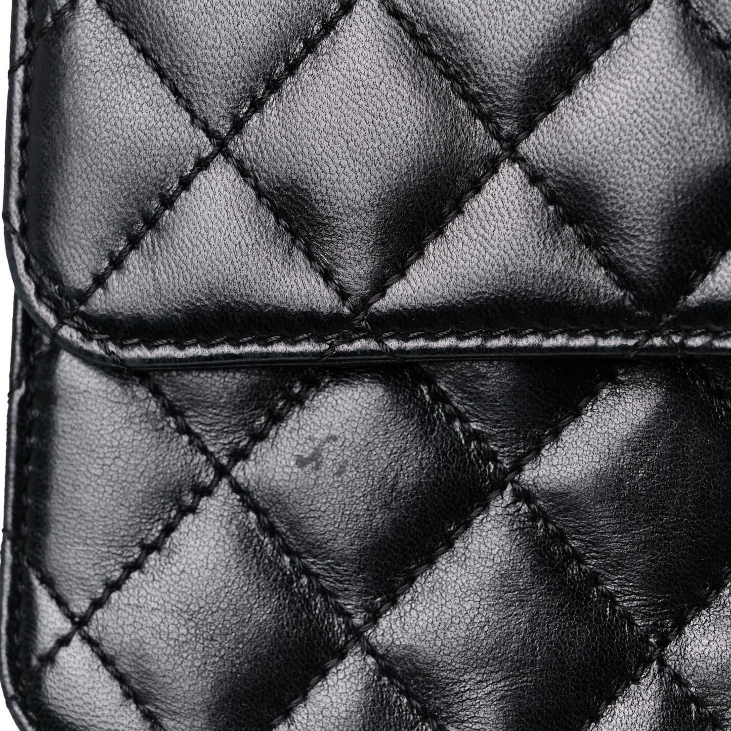 Lambskin Quilted Medium Crossing Times Flap Black