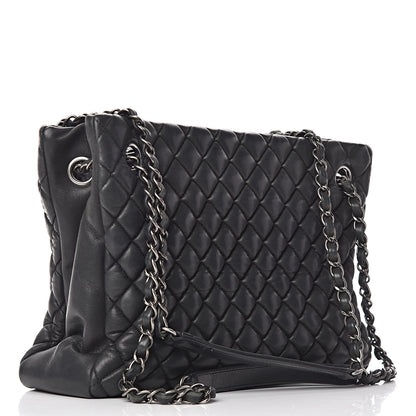 Chanel Iridescent Calfskin Small New Bubble Quilt Tote Dark Grey 3 of 12