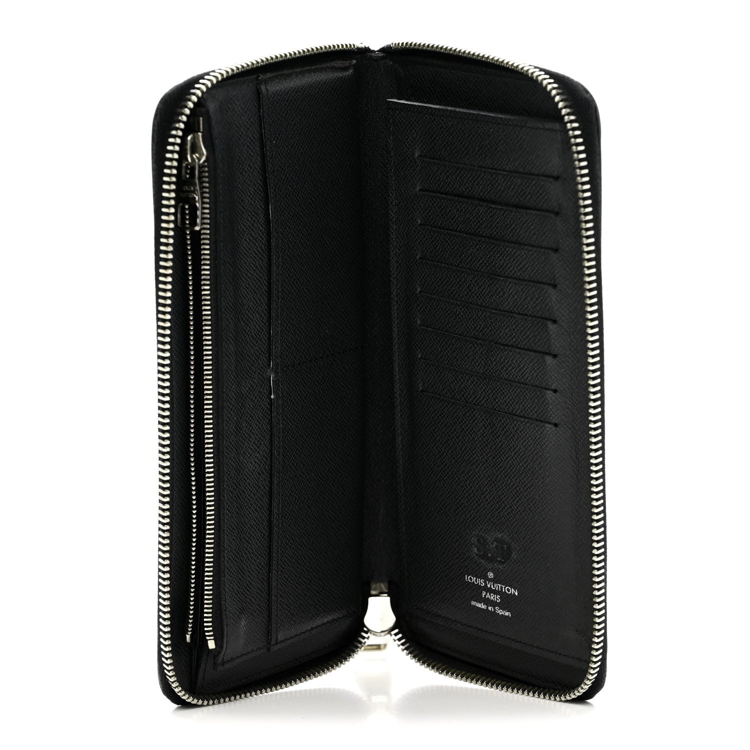 Louis Vuitton Taiga Vertical Zippy Wallet Black 5 of 9