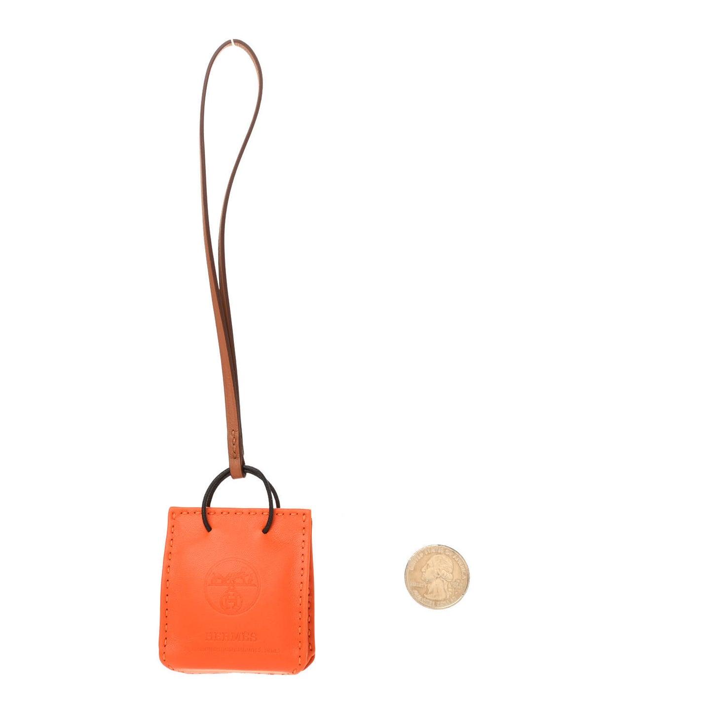 Milo Lambskin Swift Shopping Bag Charm Feu Gold