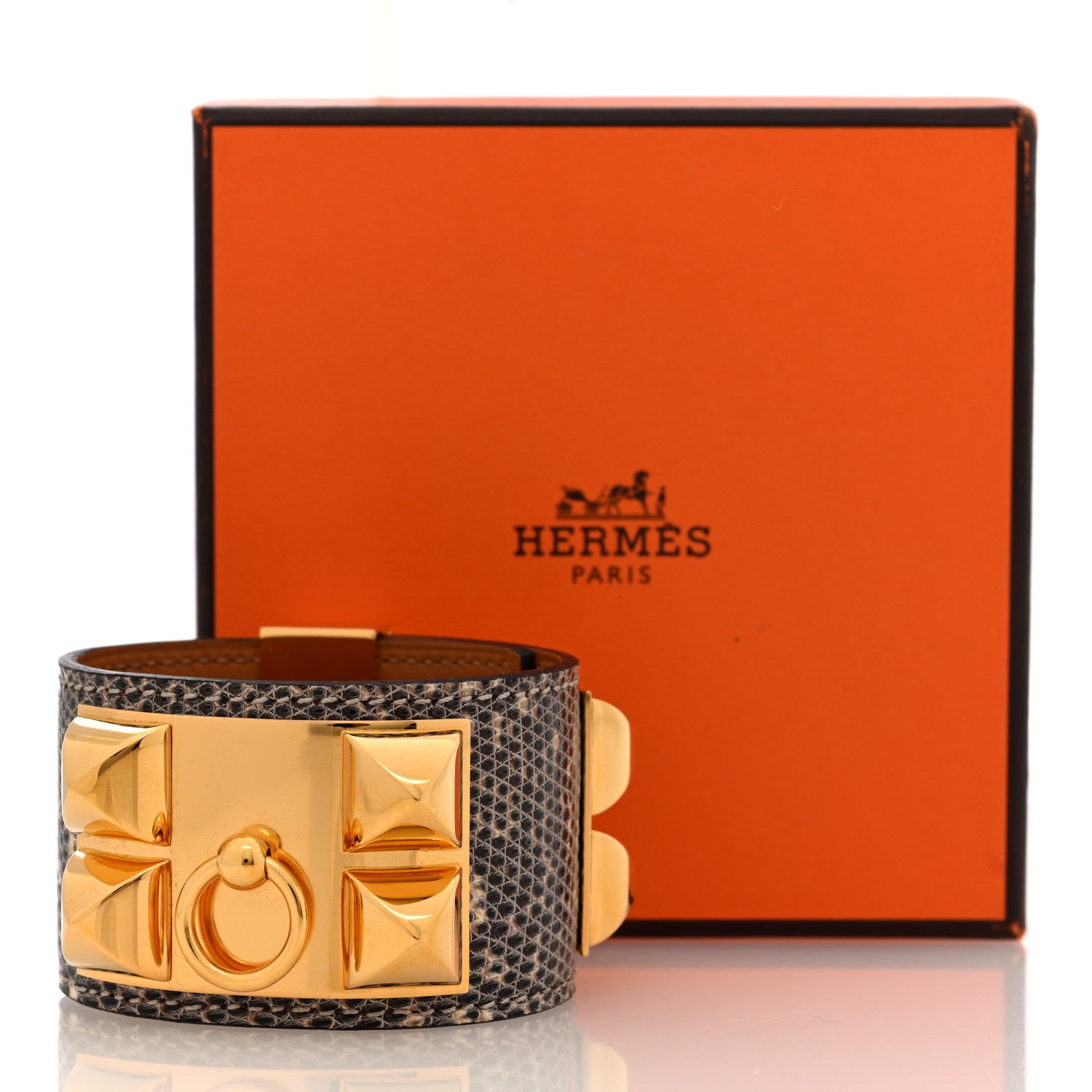 Hermes Lizard Collier De Chien CDC Bracelet S Ombre 6 of 6