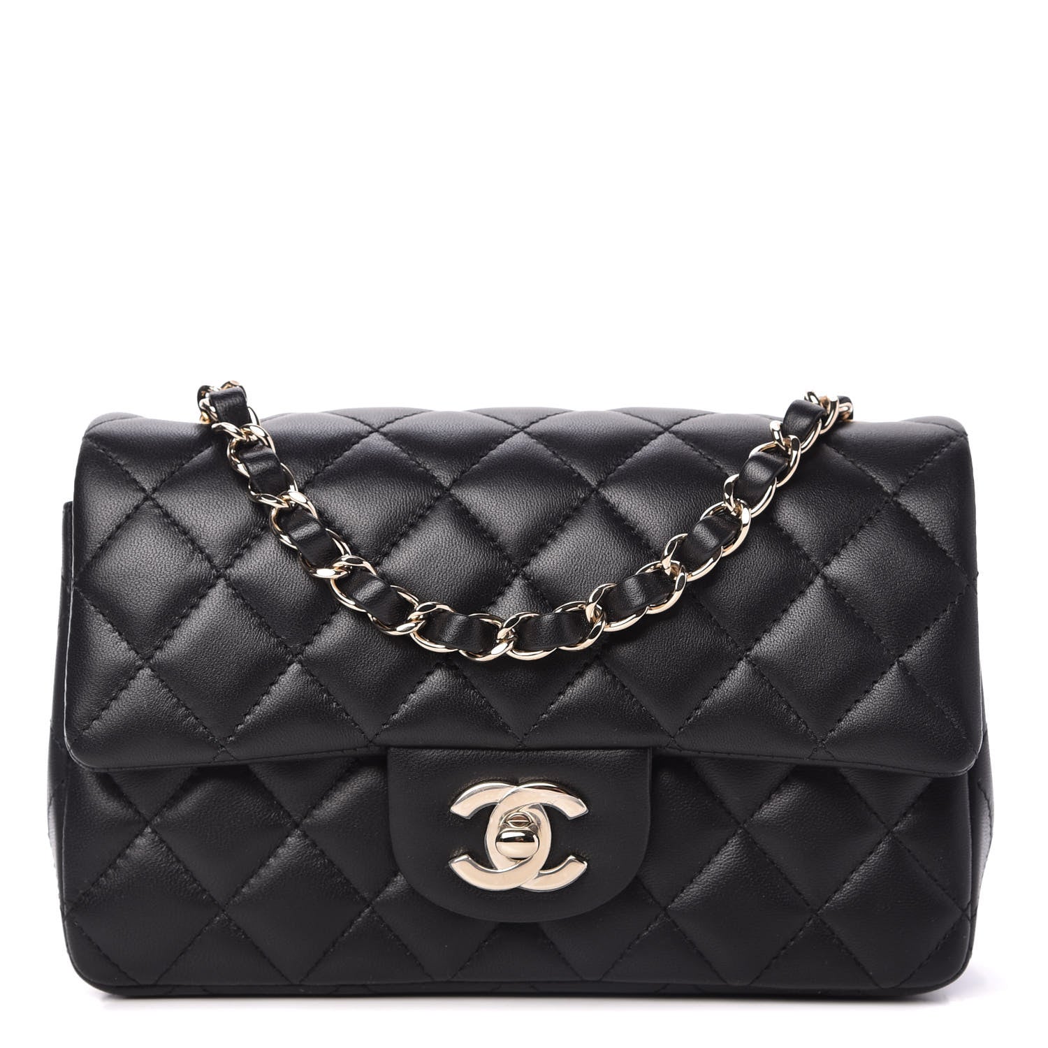 Chanel Lambskin Quilted Mini Rectangular Flap Black 1 of 12