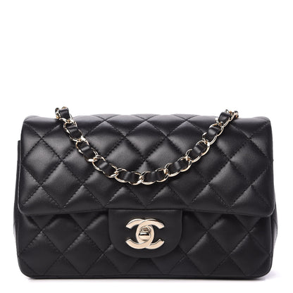 Chanel Lambskin Quilted Mini Rectangular Flap Black 1 of 12