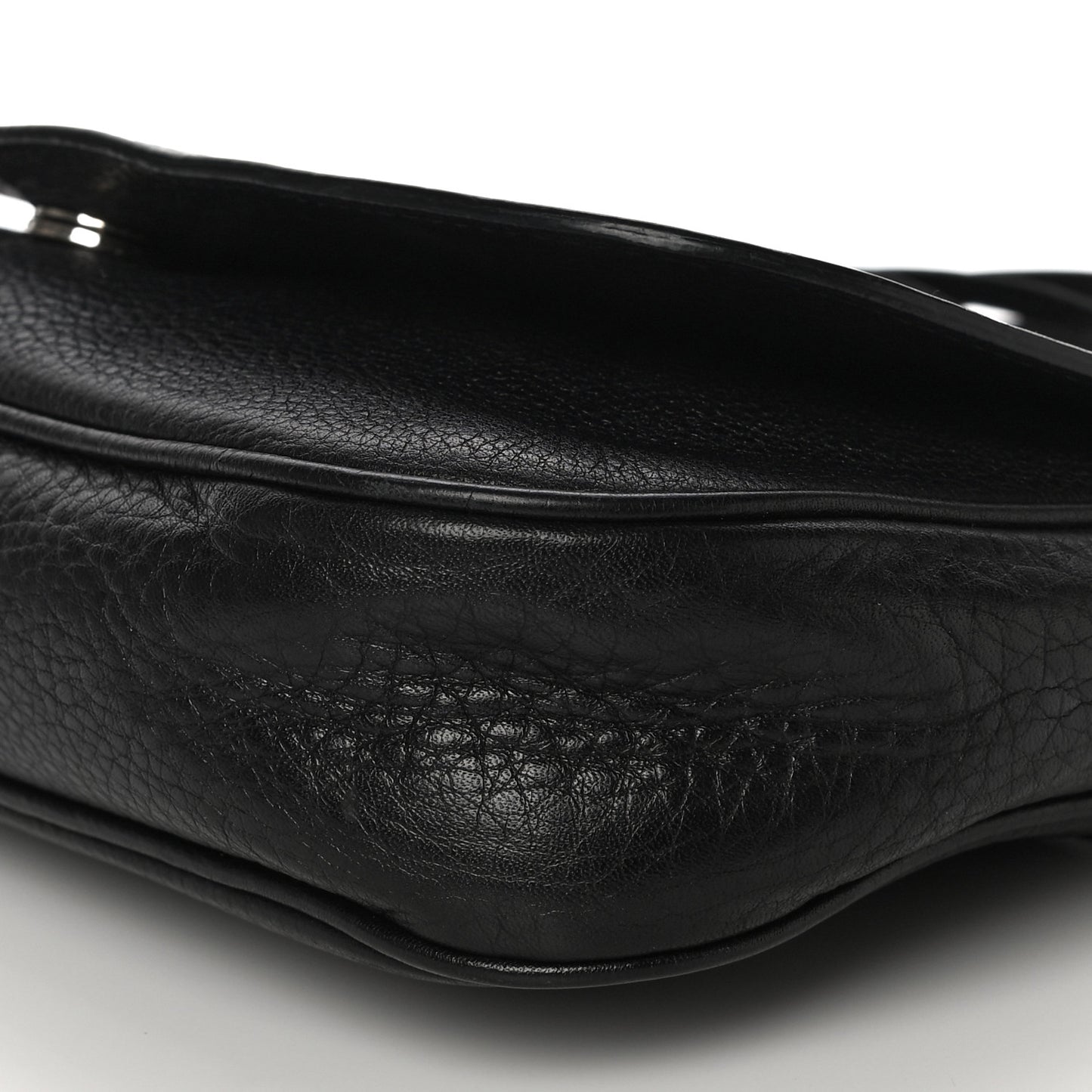 Pebbled Calfskin Medium Soho Flap Crossbody Black