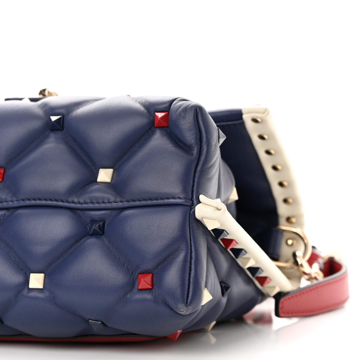 Nappa Medium Candystud Top Handle Bag Navy
