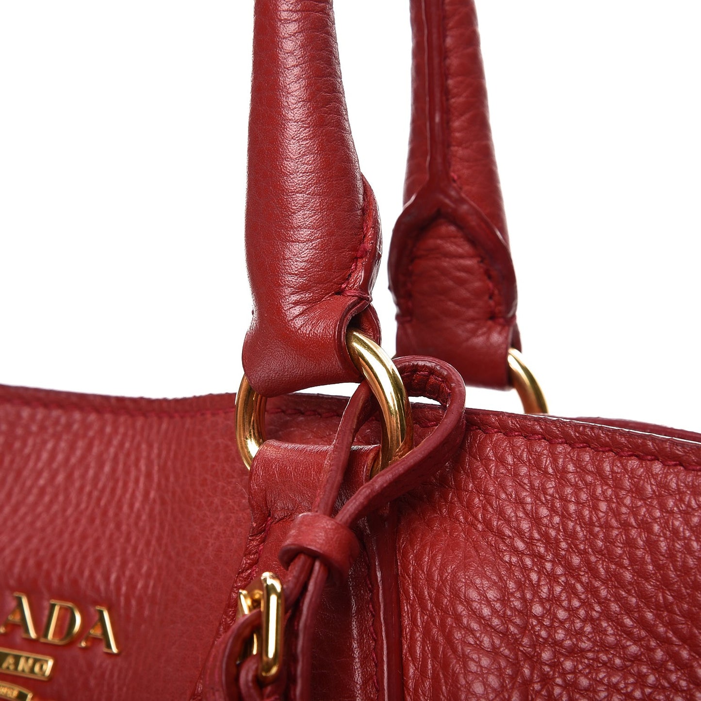 Vitello Daino Side Zip Tote Rosso