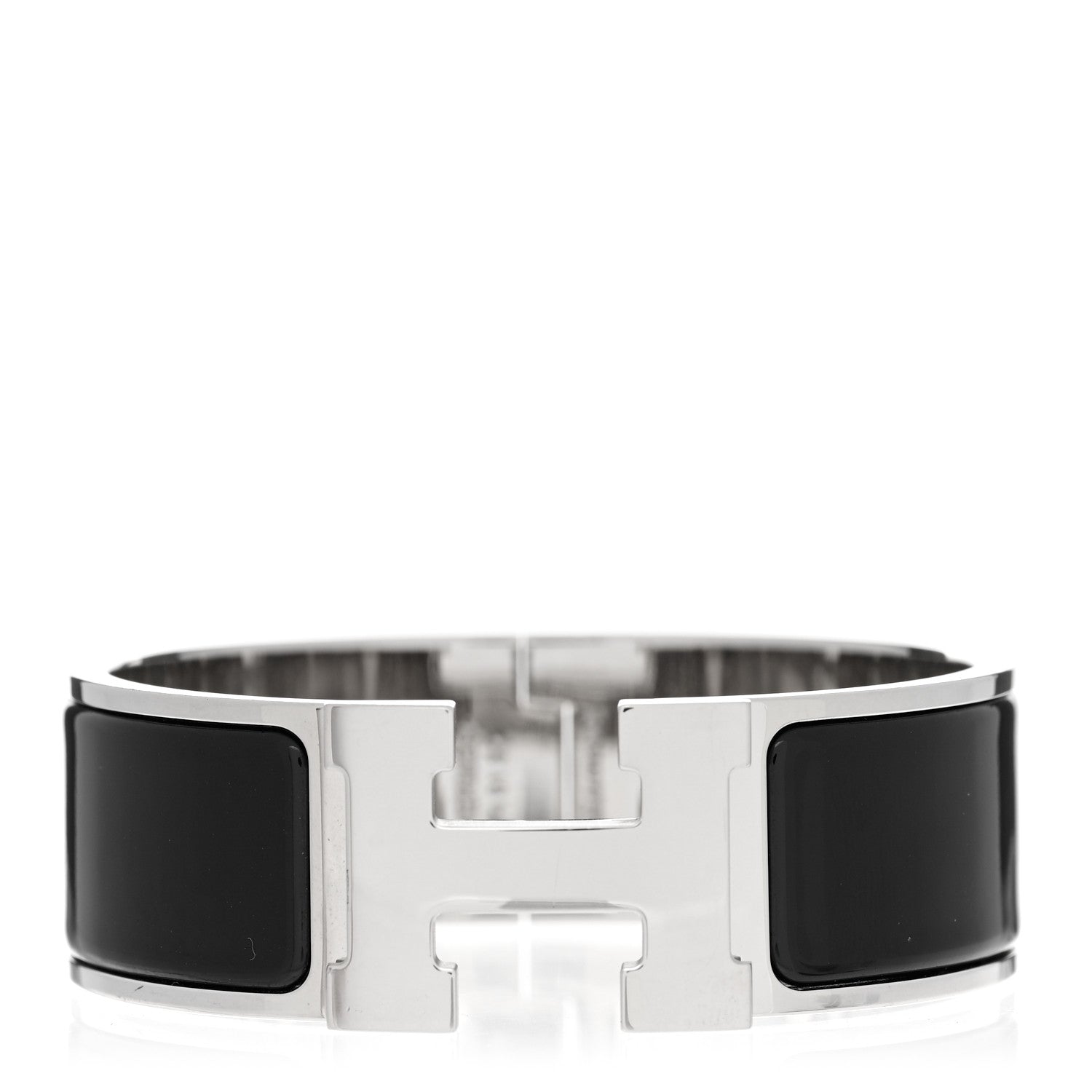 Hermes Enamel Wide Clic Clac H Bracelet PM Black 1 of 4