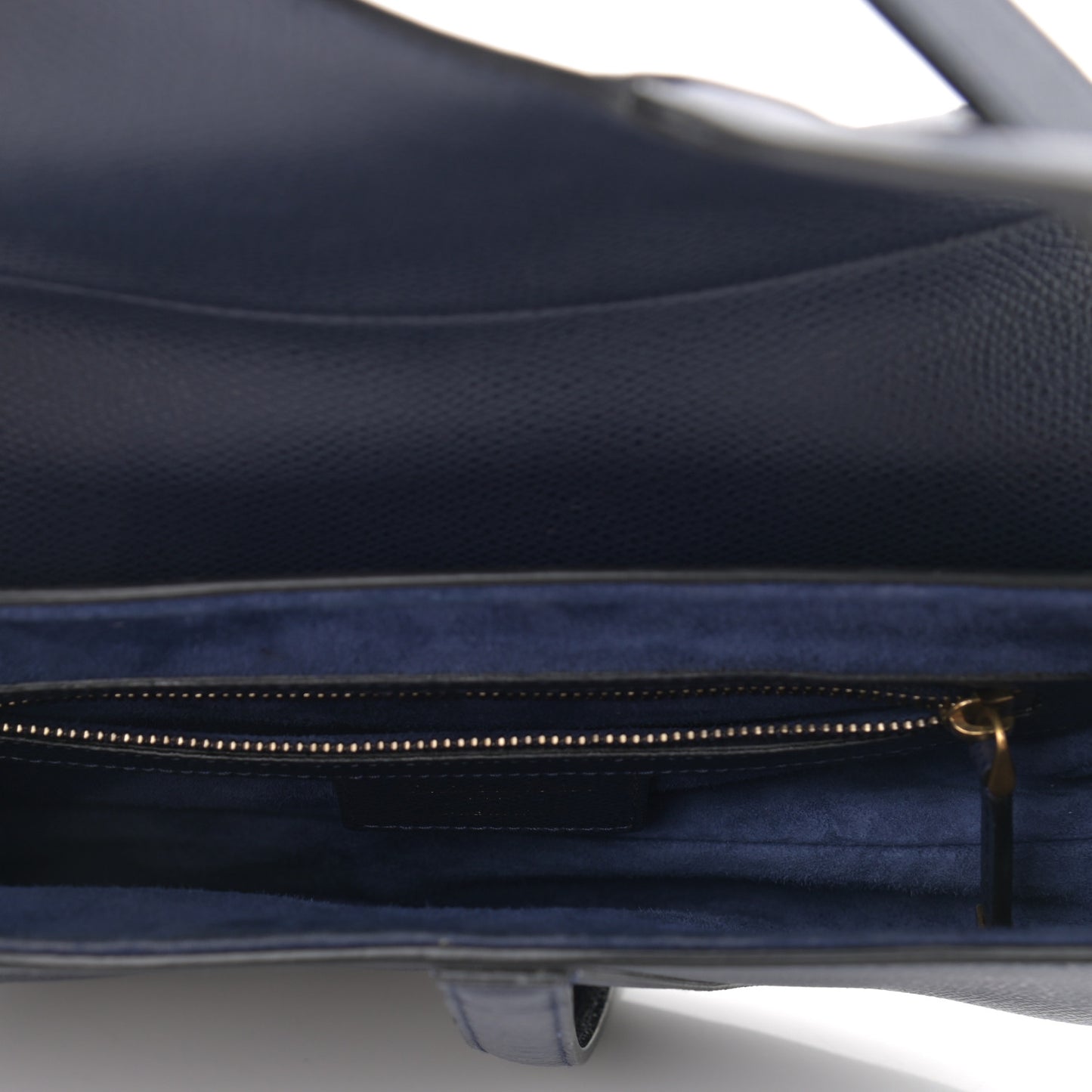 Grained Calfskin Saddle Bag Navy