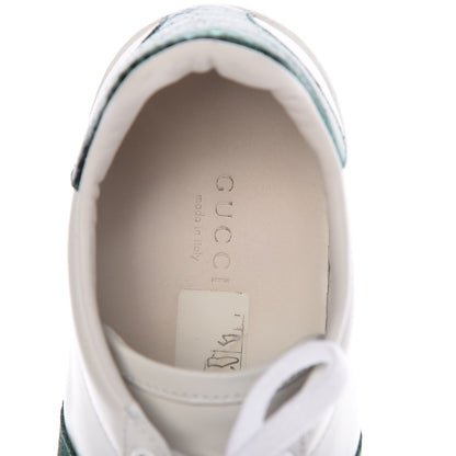 Gucci Calfskin Ayers Bee Embroidered Womens Ace Sneakers 37 White Green 10 of 17