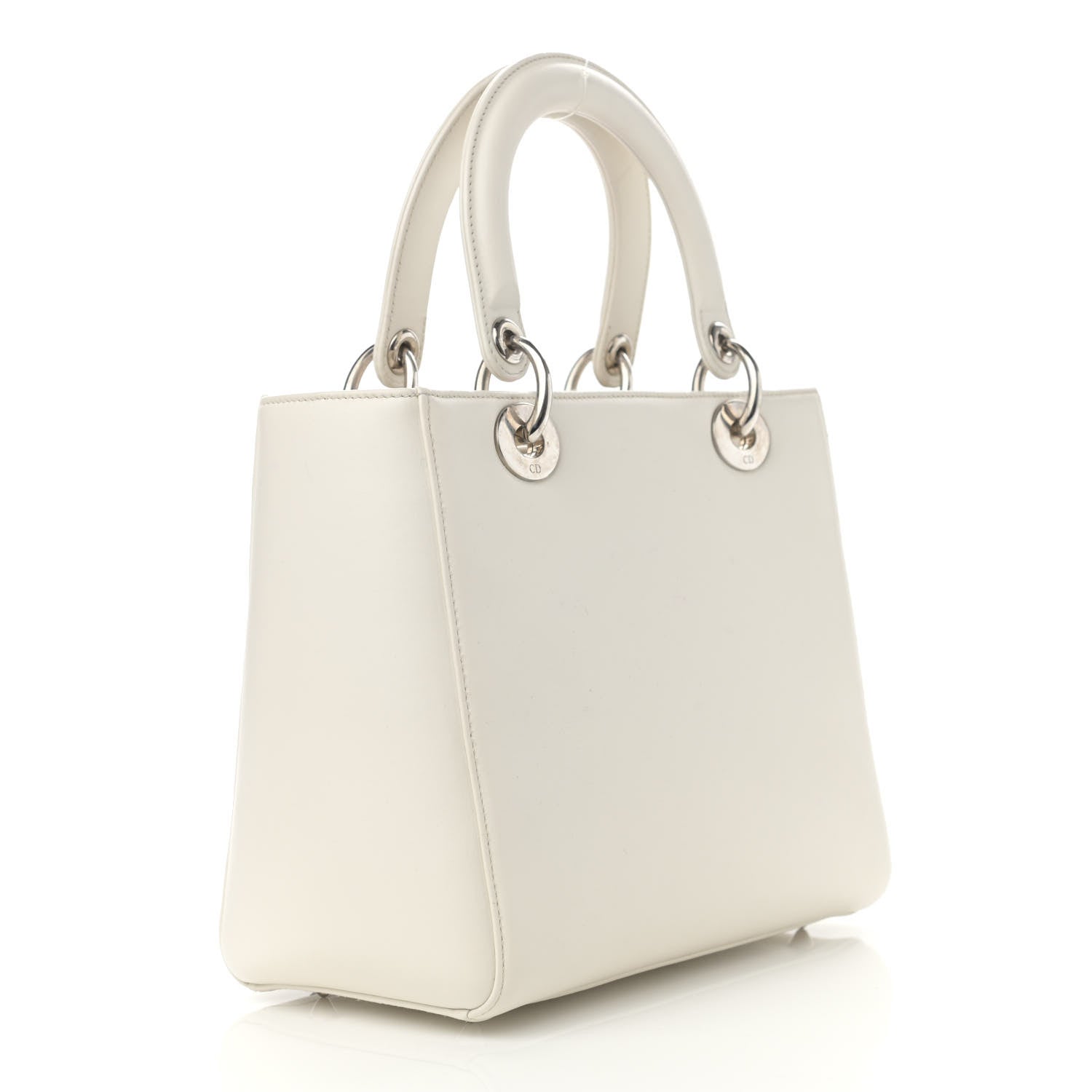 Christian Dior Smooth Calfskin Embroidered Medium Lady Dior White Multicolor 3 of 14