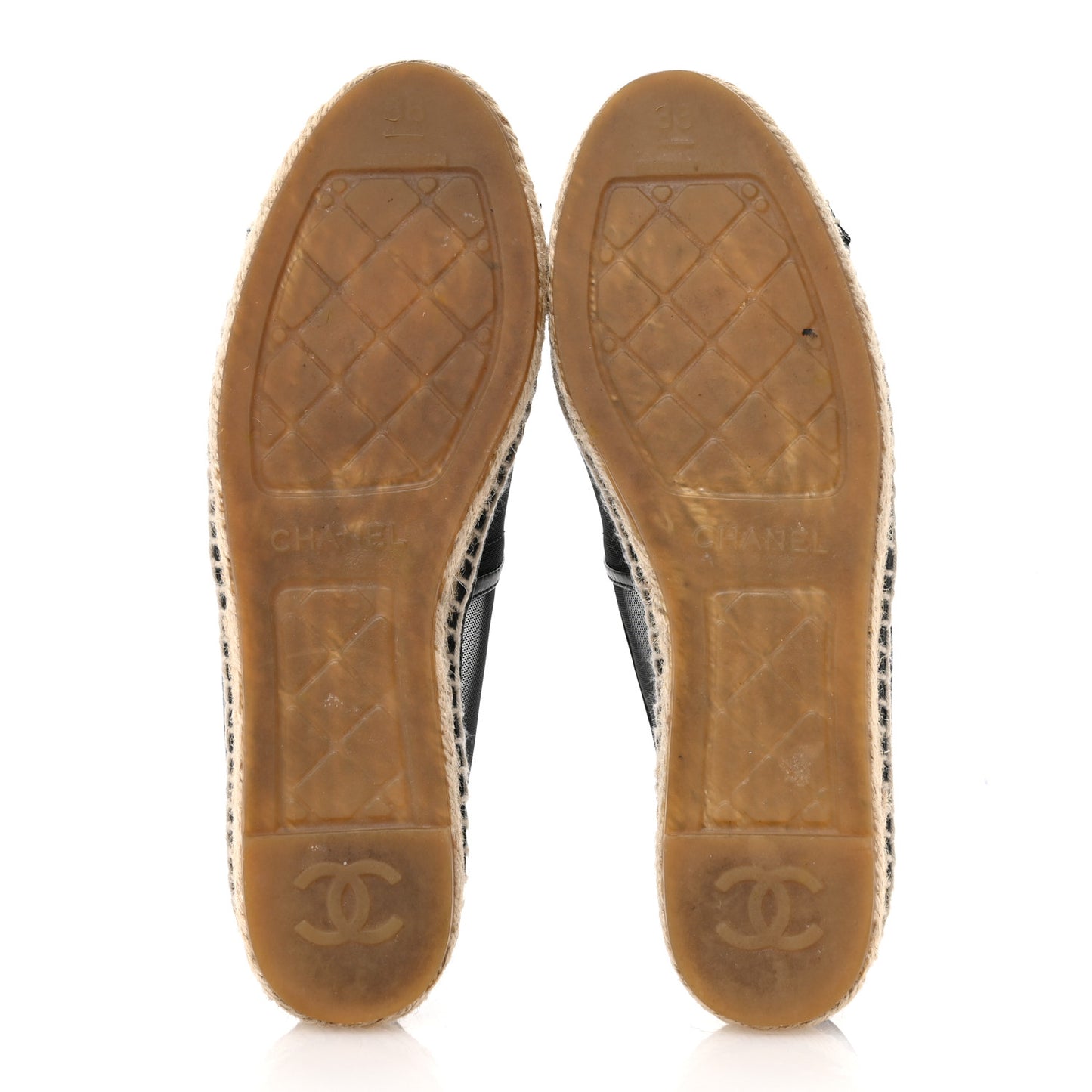 Mesh Grosgrain CC Espadrilles 38 Black