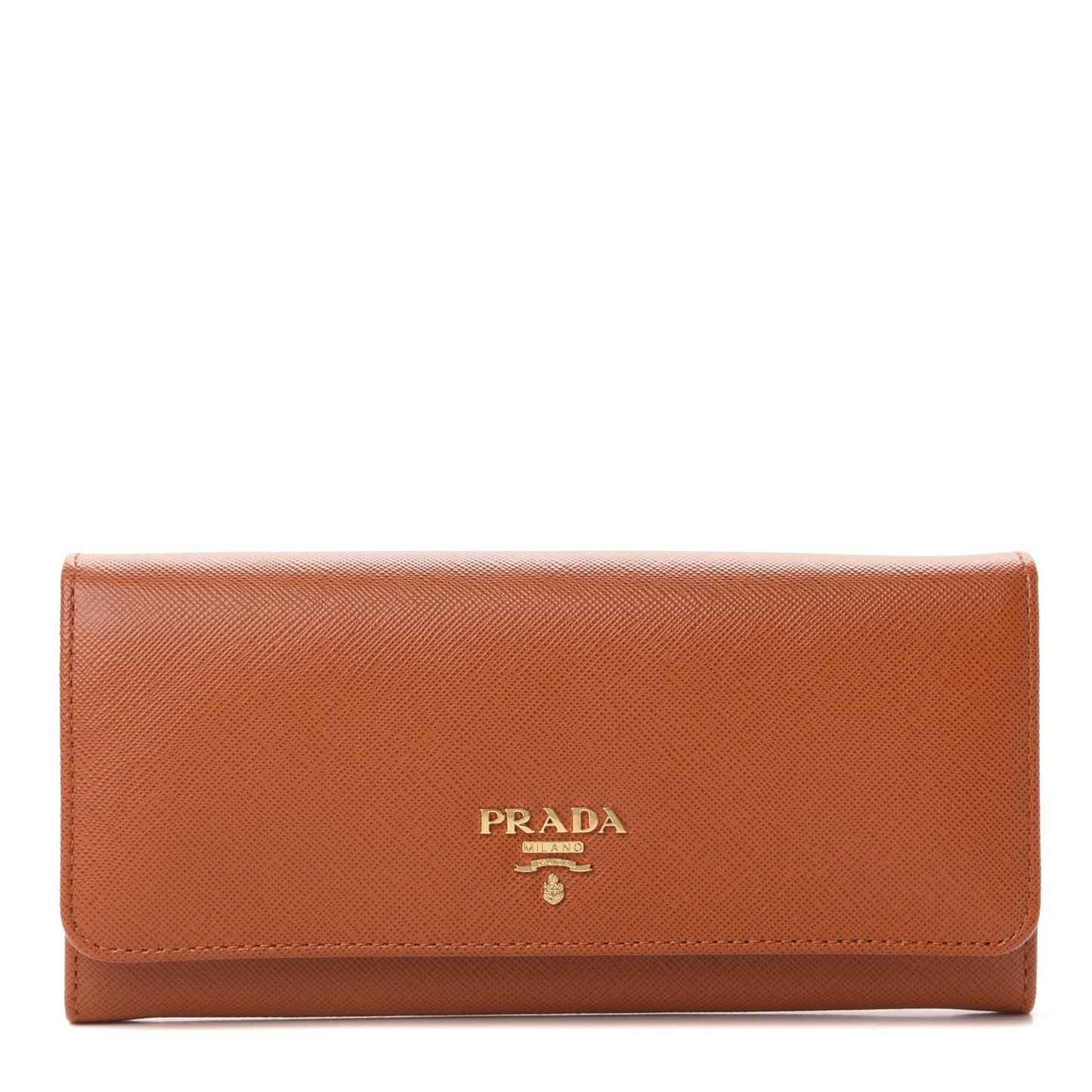 Saffiano Metal Continental Flap Wallet Papaya