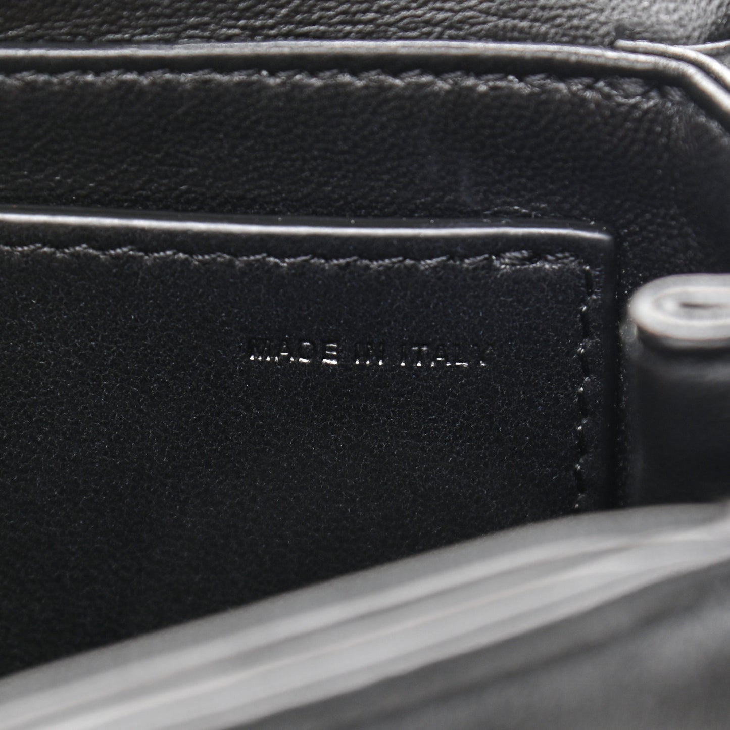 Nappa One Stud Chain Clutch Black