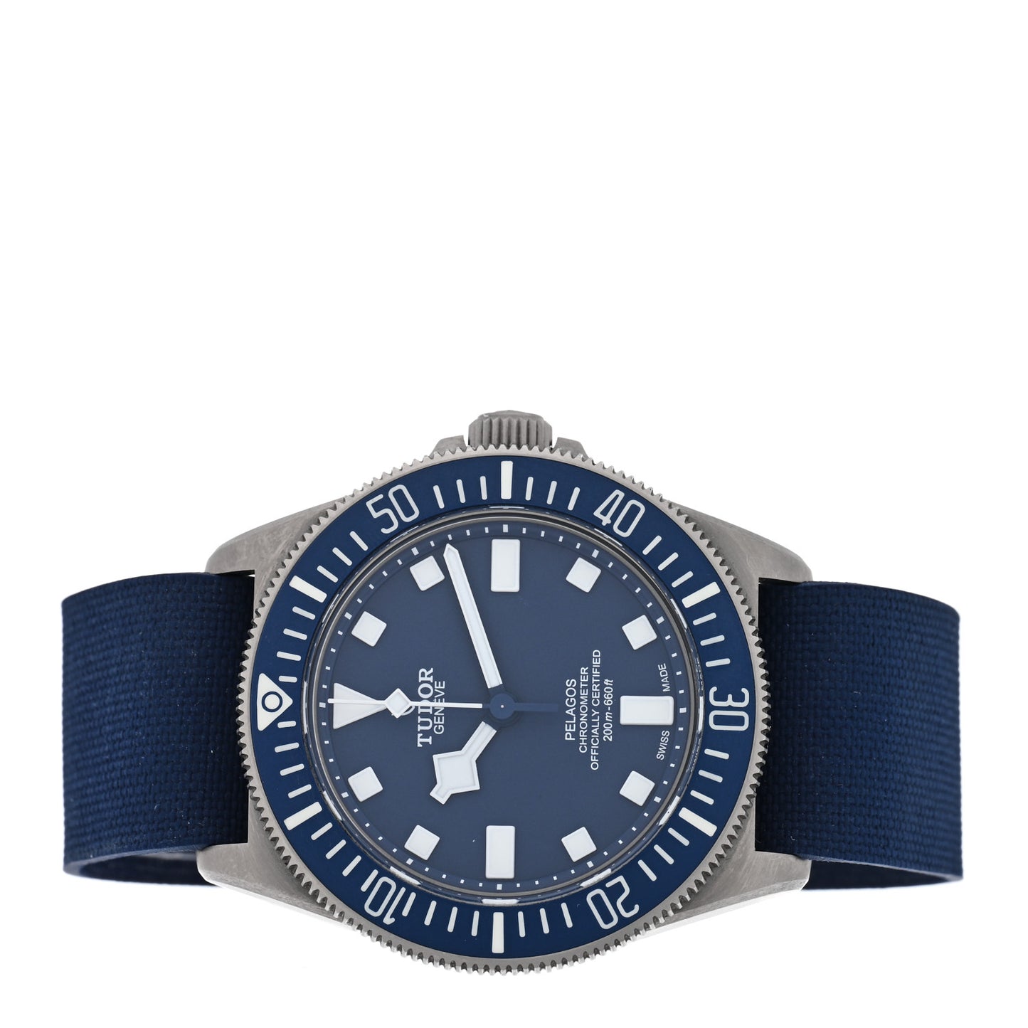 Titanium Fabric 42mm Pelagos Automatic Watch Blue 25707B
