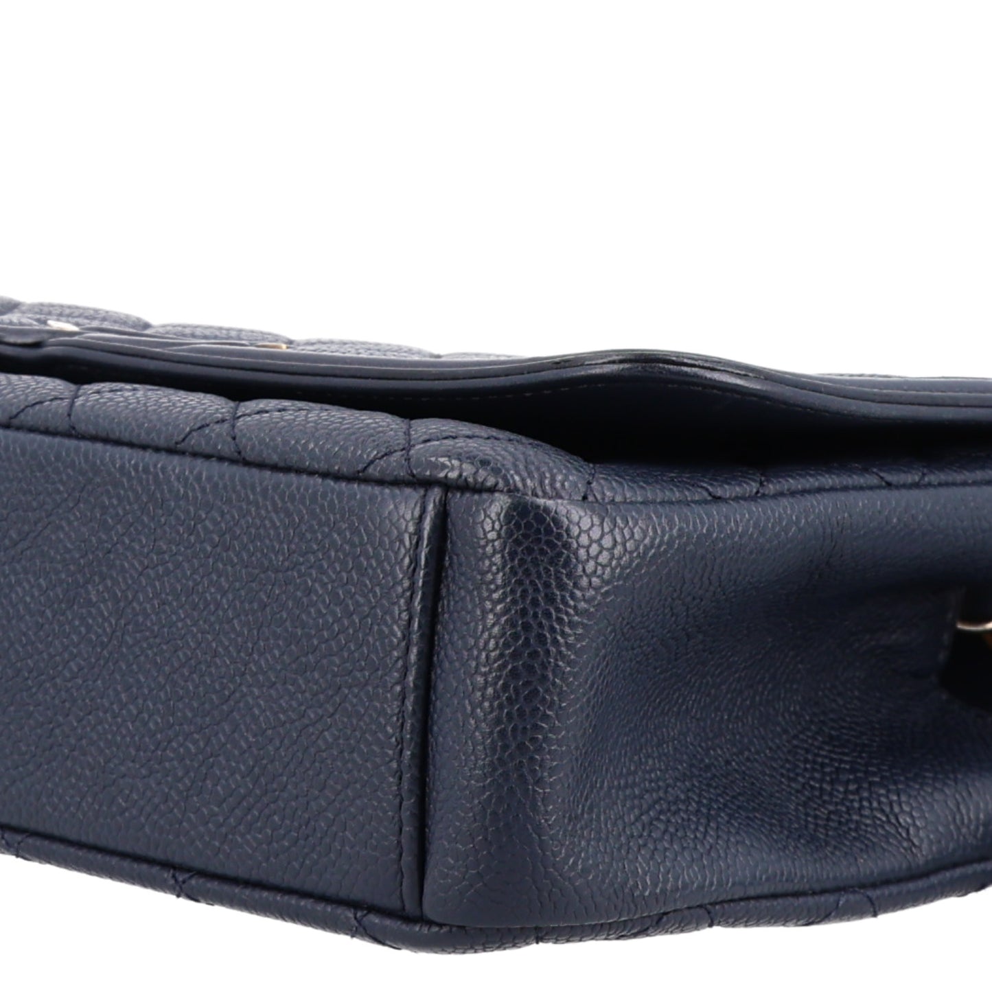 Caviar Quilted Medium CC Filigree Flap Navy