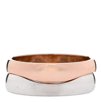 Cartier 18K Pink White Gold Love Me Band Ring Set of 2 52 6 3 of 6