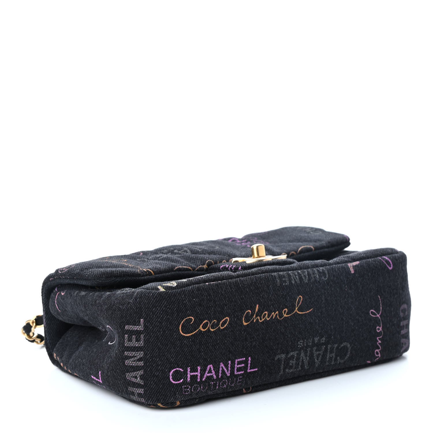 Chanel Denim Quilted Denim Mood Mini Rectangular Flap Black Multicolor 4 of 9