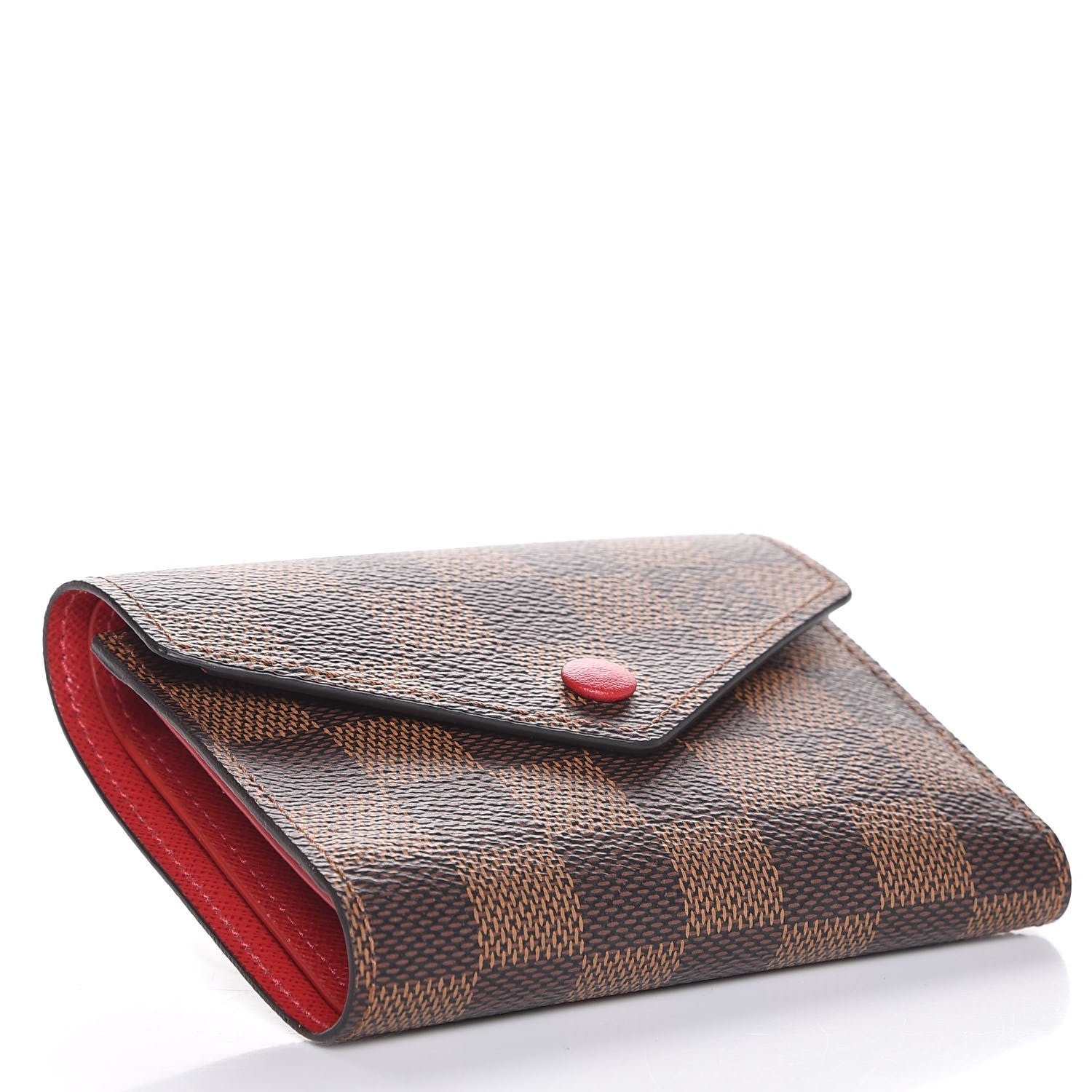 Louis Vuitton Damier Ebene Victorine Wallet Red 4 of 9