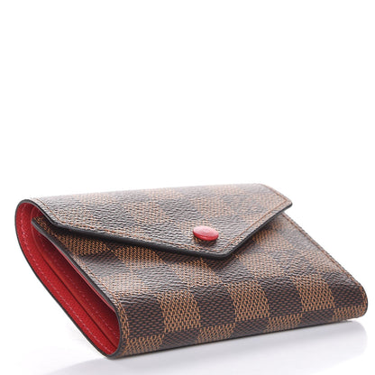 Louis Vuitton Damier Ebene Victorine Wallet Red 4 of 9