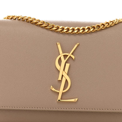 Saint Laurent Grain De Poudre Small Monogram Kate Satchel Dark Beige 8 of 12