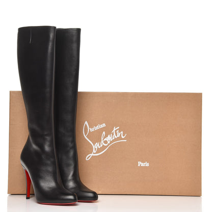 Christian Louboutin Calfskin Bourge 100 Tall Boots 37 Black 10 of 10