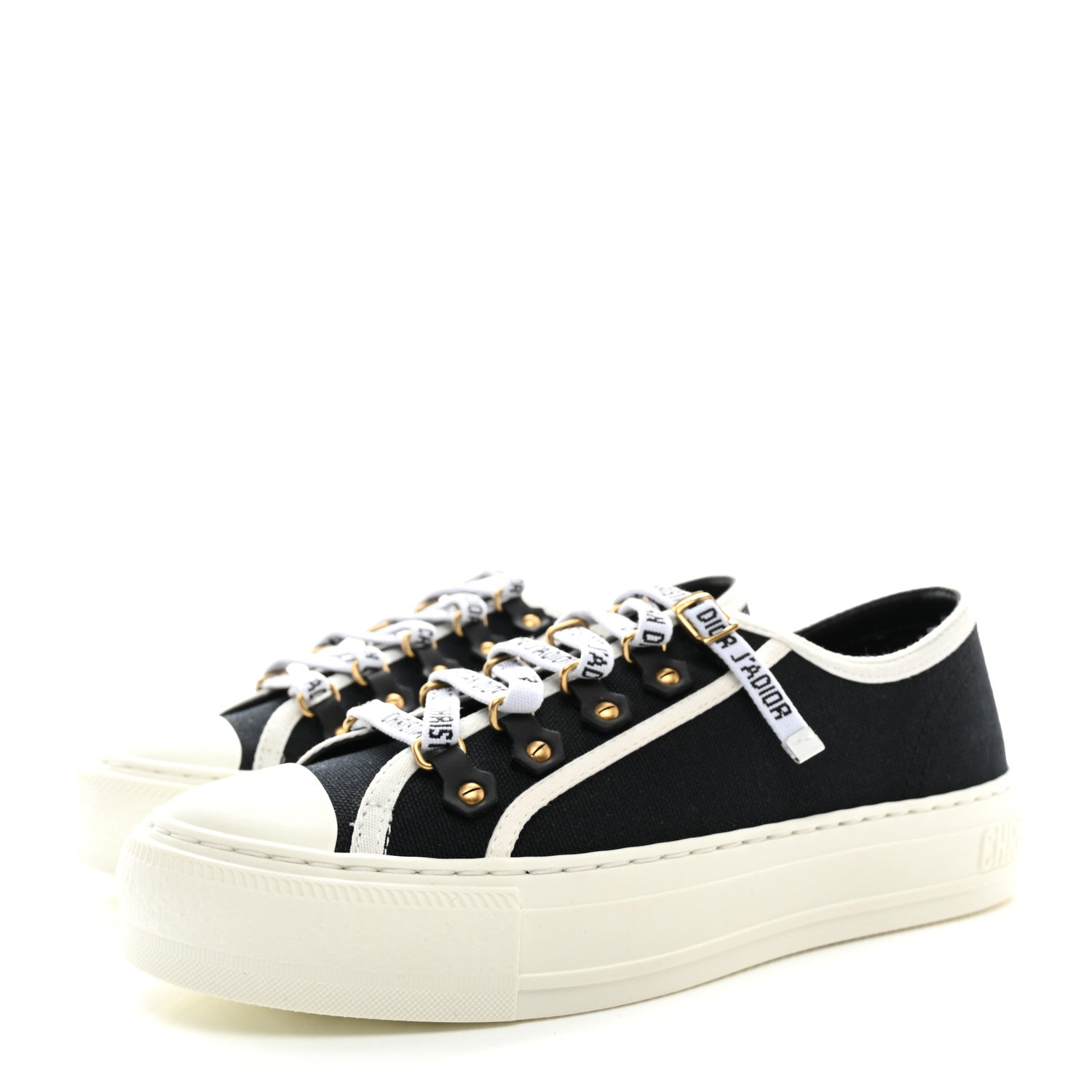 Christian Dior Canvas Walk'N'Dior Low Top Sneakers 36 Black 3 of 8