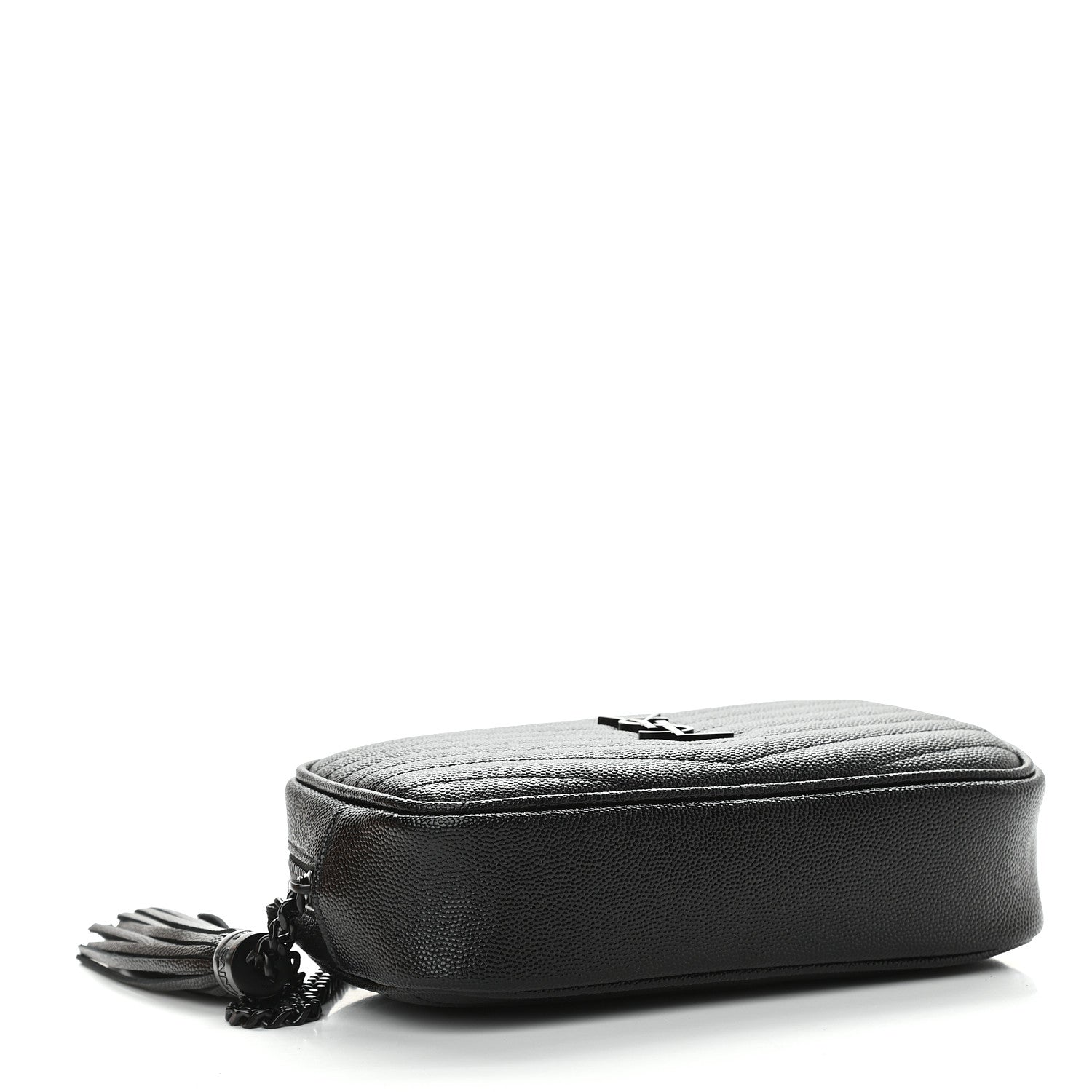 Saint Laurent Grain De Poudre Matelasse Monogram Mini Lou Camera Bag Black 4 of 8