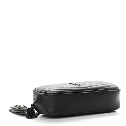 Saint Laurent Grain De Poudre Matelasse Monogram Mini Lou Camera Bag Black 4 of 8