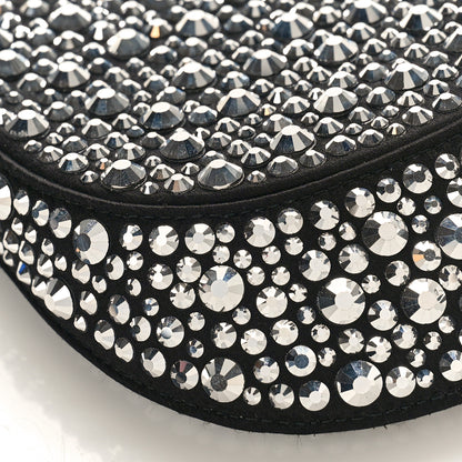 Prada Satin Crystal Cleo Adjustable Strap Shoulder Bag Metal 7 of 8