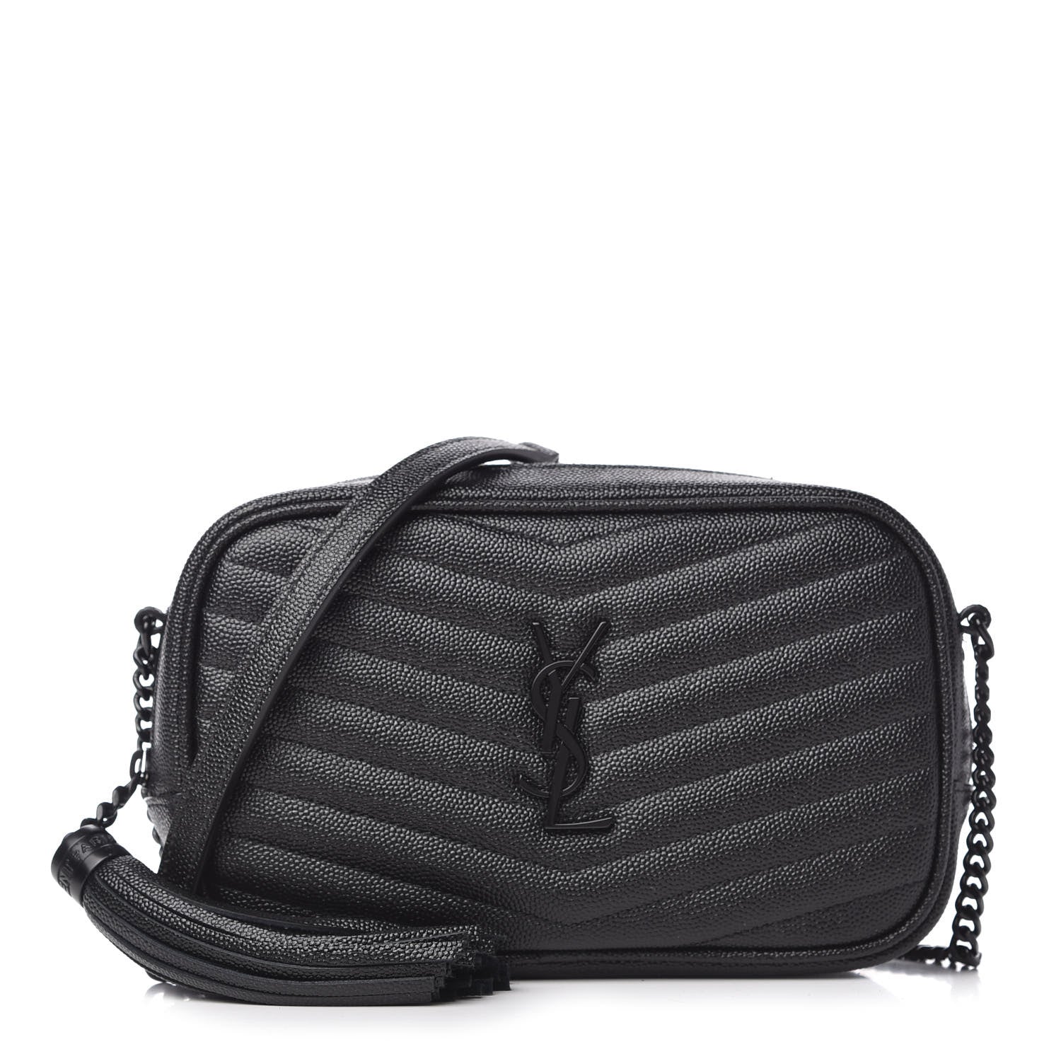 Saint Laurent Grain De Poudre Matelasse Monogram Mini Lou Camera Bag Black 1 of 10