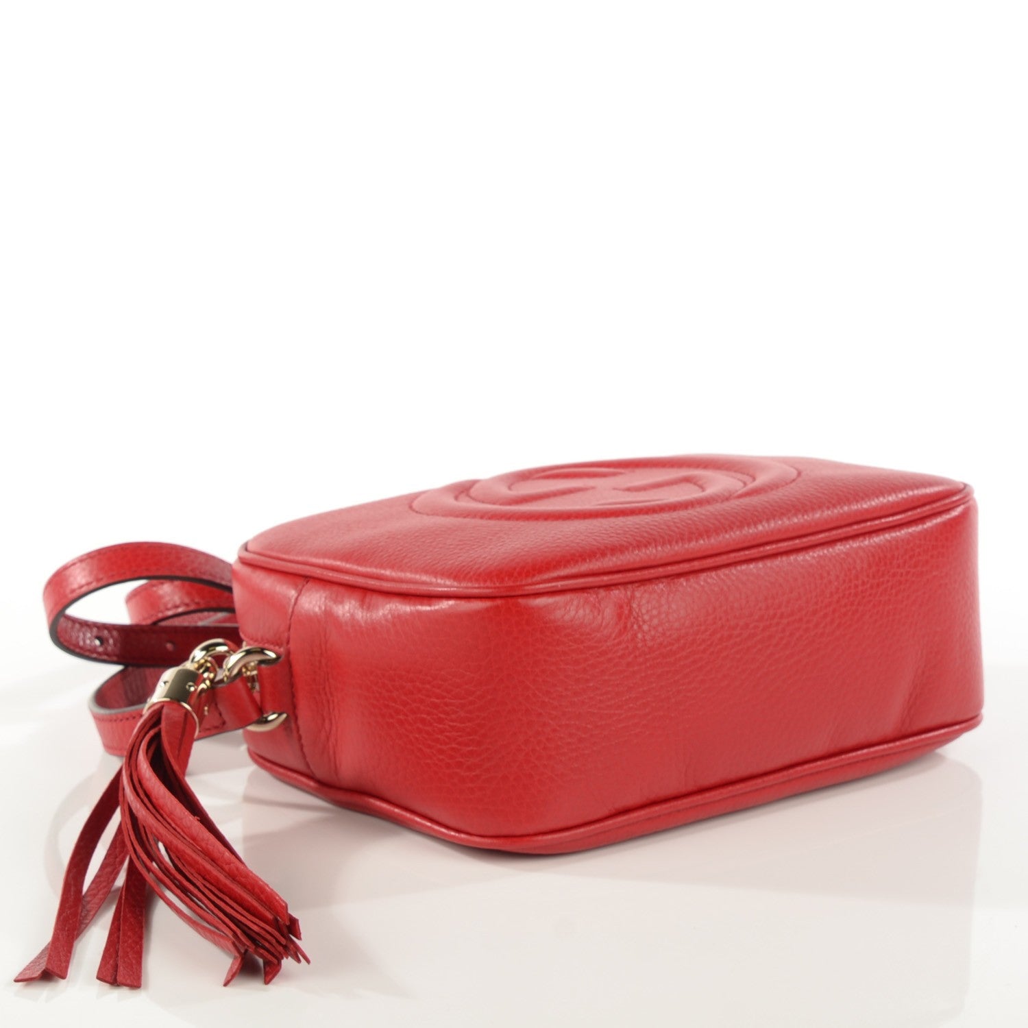 Gucci Pebbled Calfskin Small Soho Disco Bag Tabasco Red 4 of 7