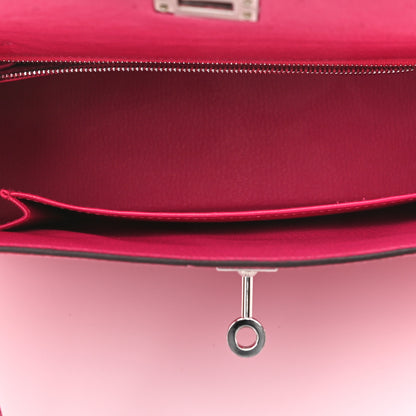Hermes Ostrich Kelly Sellier 25 Rose Tyrien 5 of 11