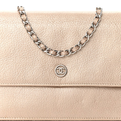 Chanel Metallic Goatskin Wallet On Chain WOC Gold 9 of 11