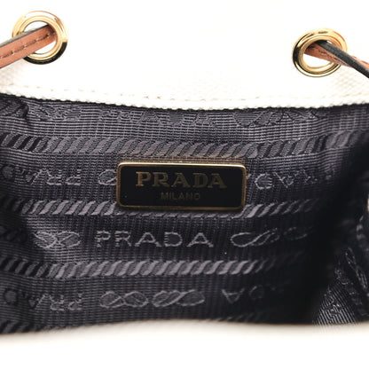 Prada Wicker Canvas Bucket Bag Naturale 6 of 11