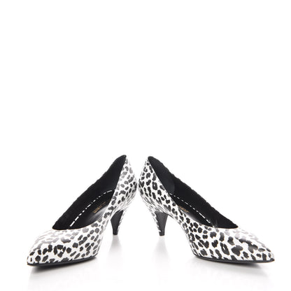 Saint Laurent Soft Calfskin Baby Cat Paris 50 Pumps 38.5 Bianco White Black 6 of 12