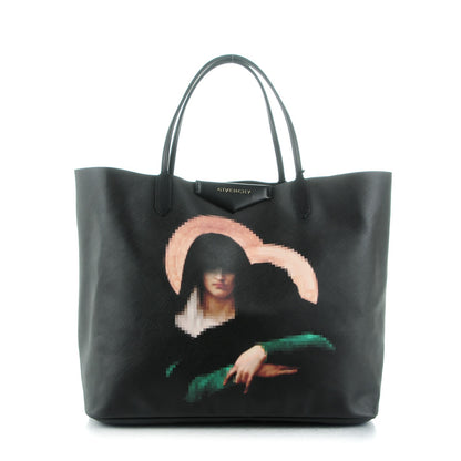 Givenchy Textured Coated Canvas Pixel Madonna Print Large Antigona Tote Black 1 of 9