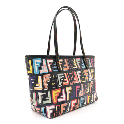 Fendi Zucca Spalmati Vitello FF Multicolor Mini Roll Tote Black Multicolor 3 of 12